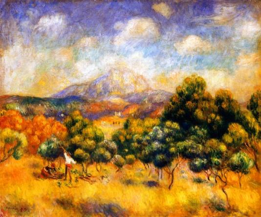 Man on Mount Sainte-Victoire,1889 - Pierre-Auguste Renoir painting on canvas